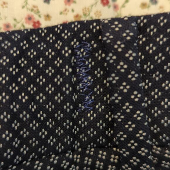Talbot's Navy White Pin Dot Cotton Stretch High Rise Straight Leg Pant Size 14 - Picture 14 of 14